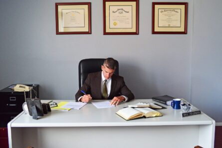 Max Feldman at desk